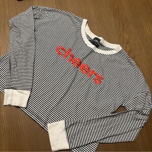 Abercrombie & Fitch 'Cheers' Long-Sleeve Tee - Black & White Striped